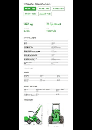 Încărcătoare pe roți Avant Tecno Avant 735