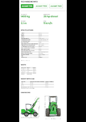 Încărcătoare pe roți Avant Tecno Avant 735