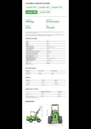 Încărcătoare pe roți Avant Tecno Avant 755i