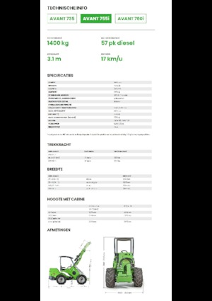 Încărcătoare pe roți Avant Tecno Avant 755i