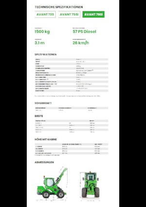 Încărcătoare pe roți Avant Tecno Avant 760i