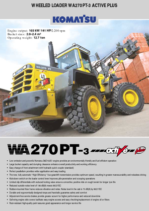 Încărcătoare pe roți Komatsu WA270PT active Plus