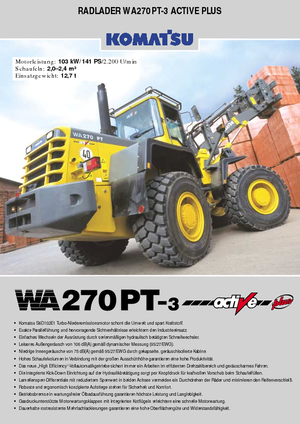 Încărcătoare pe roți Komatsu WA270PT active Plus