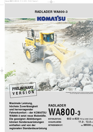 Încărcătoare pe roți Komatsu WA800-3