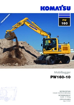 Excavatoare pe roți Komatsu PW160-10