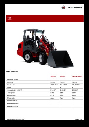 Încărcătoare (pe roți, cu cupă sau furci) Weidemann 1350 CC