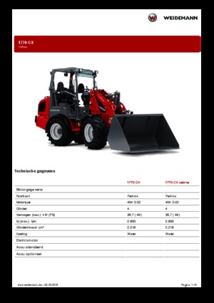 Încărcătoare (pe roți, cu cupă sau furci) Weidemann 1770 CX