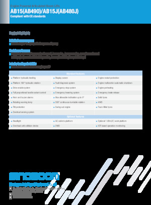 Nacele cu braț articulat pe roți Sinoboom AB15J