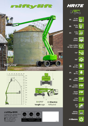 Nacele cu braț articulat pe roți Niftylift HR17E