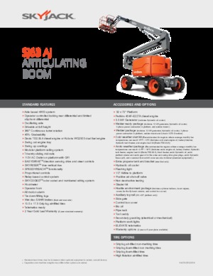 Nacele cu braț articulat pe roți Skyjack SJ63 AJ+