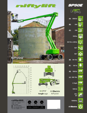 Nacele cu braț articulat pe roți Niftylift SP50E