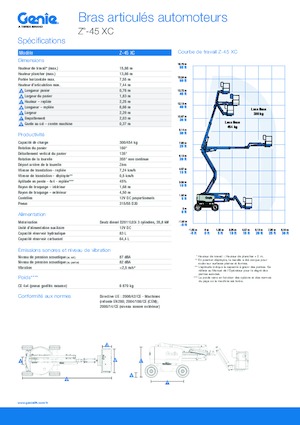 Nacele cu braț articulat pe roți Genie Z™-45 XC