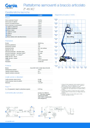Nacele cu braț articulat pe roți Genie Z™-45 XC