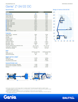 Nacele cu braț articulat pe roți Genie Z-34/22 DC