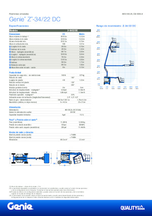 Nacele cu braț articulat pe roți Genie Z-34/22 DC