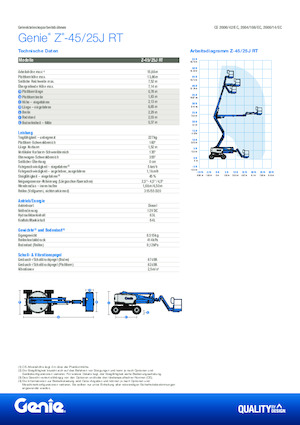Nacele cu braț articulat pe roți Genie Z-45/25J RT