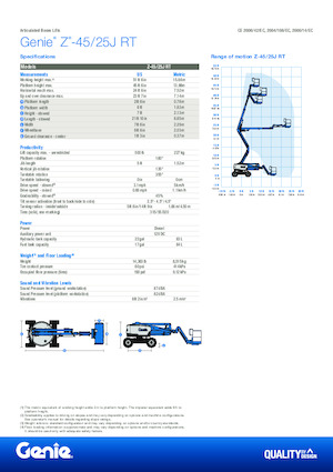 Nacele cu braț articulat pe roți Genie Z-45/25J RT