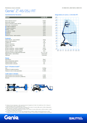 Nacele cu braț articulat pe roți Genie Z-45/25J RT