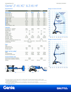 Nacele cu braț articulat pe roți Genie Z-45 HF