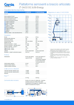 Nacele cu braț articulat pe roți Genie Z-34/22 DC