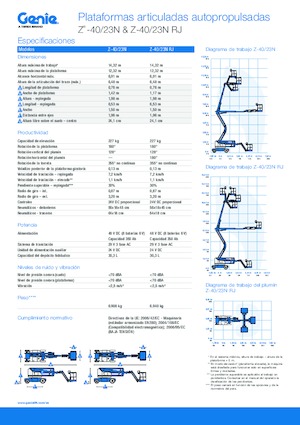 Nacele cu braț articulat pe roți Genie Z-40/23N