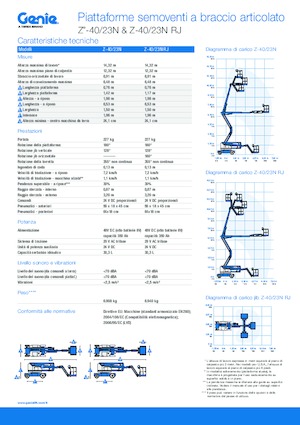 Nacele cu braț articulat pe roți Genie Z-40/23N