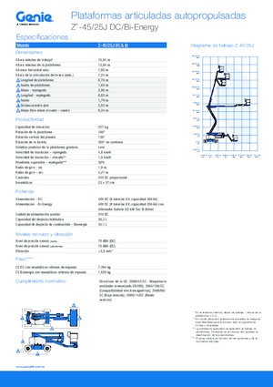 Nacele cu braț articulat pe roți Genie Z-45/25J Bi-Energy