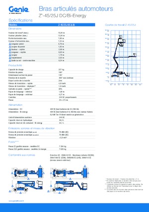 Nacele cu braț articulat pe roți Genie Z-45/25J DC
