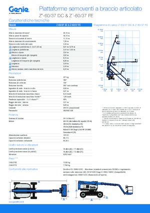 Nacele cu braț articulat pe roți Genie Z-60 DC