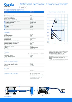 Nacele cu braț articulat pe roți Genie Z-62/40