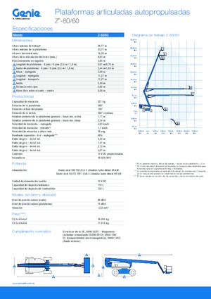 Nacele cu braț articulat pe roți Genie Z-80/60