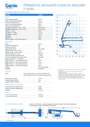 Nacele cu braț articulat pe roți Genie Z-80/60