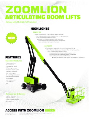Nacele cu braț articulat pe roți Zoomlion ZA20JE GB
