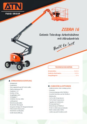 Nacele cu braț articulat pe roți ATN ZEBRA 16