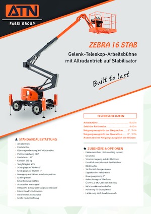 Nacele cu braț articulat pe roți ATN ZEBRA 16 STAB