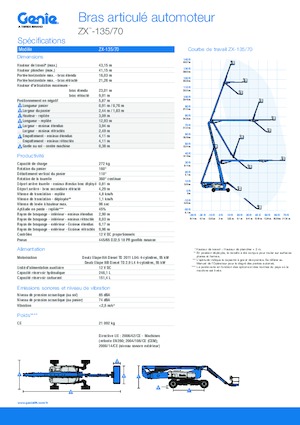 Nacele cu braț articulat pe roți Genie ZX-135/70