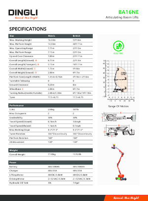 Nacele cu braț articulat pe roți Dingli BA16NE