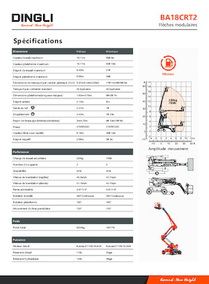 Nacele cu braț articulat pe roți Dingli BA18CRT2