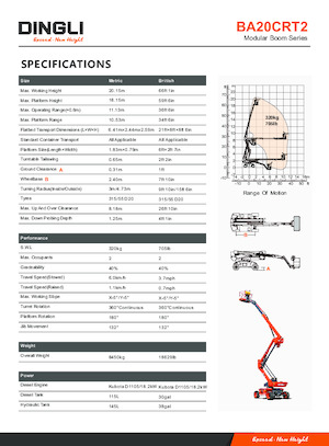 Nacele cu braț articulat pe roți Dingli BA20CRT2