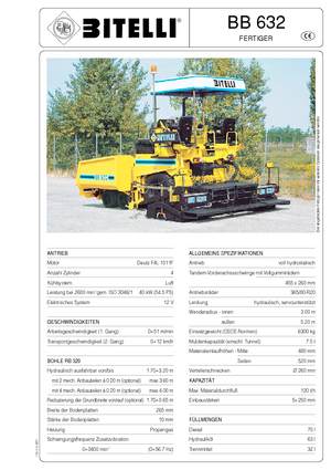 Finisoare de asfalt pe roți Bitelli BB 632 RB 320