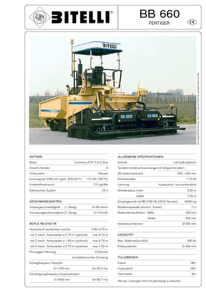 Finisoare de asfalt pe roți Bitelli BB 660 RB 4700 VB