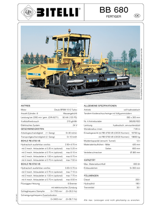 Finisoare de asfalt pe roți Bitelli BB 680 RB 5700 VB