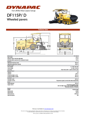 Finisoare de asfalt pe roți Dynapac DF 115 P/D
