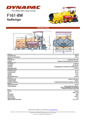 Finisoare de asfalt pe roți Dynapac F 161-8 W