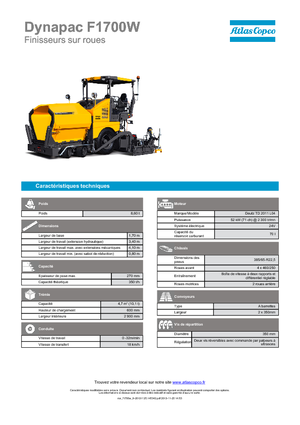 Finisoare de asfalt pe roți Dynapac F 1700 W