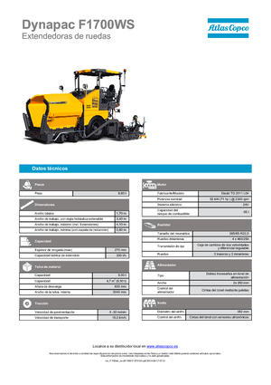 Finisoare de asfalt pe roți Dynapac F 1700 WS