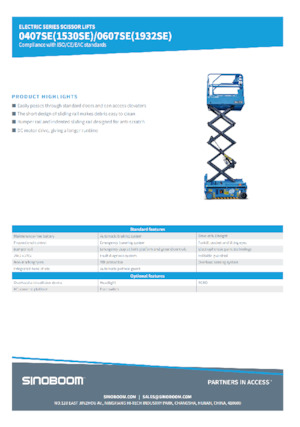 Platforme de ridicare de tip foarfecă pe roți Sinoboom 0607SE