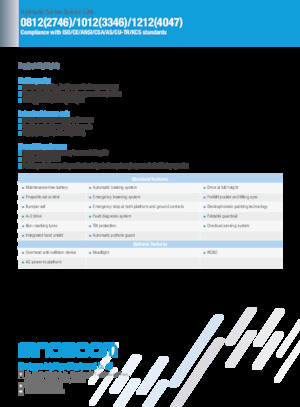 Platforme de ridicare de tip foarfecă pe roți Sinoboom 0812 