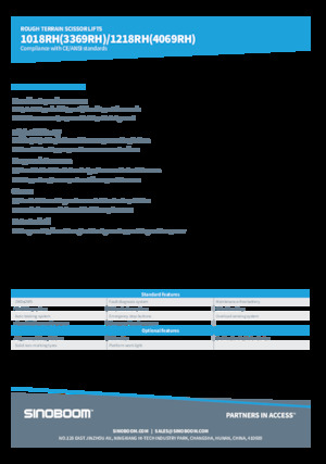 Platforme de ridicare de tip foarfecă pe roți Sinoboom 1018RH 