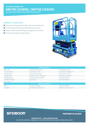 Platforme de ridicare de tip foarfecă pe roți Sinoboom 1530SE